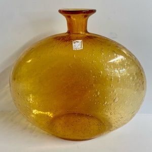 AMICI-Amber MCM Italian bubble glass art glass In Excellent condition.